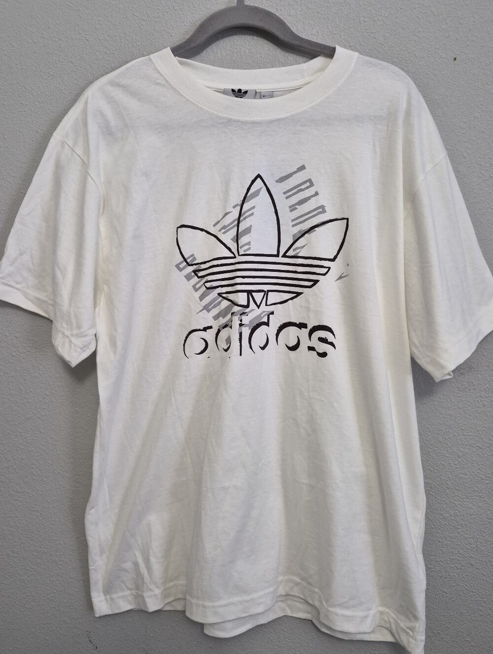 Adidas Originals Sketch Trefoil Graphic White T-Shirt Men Large NWT